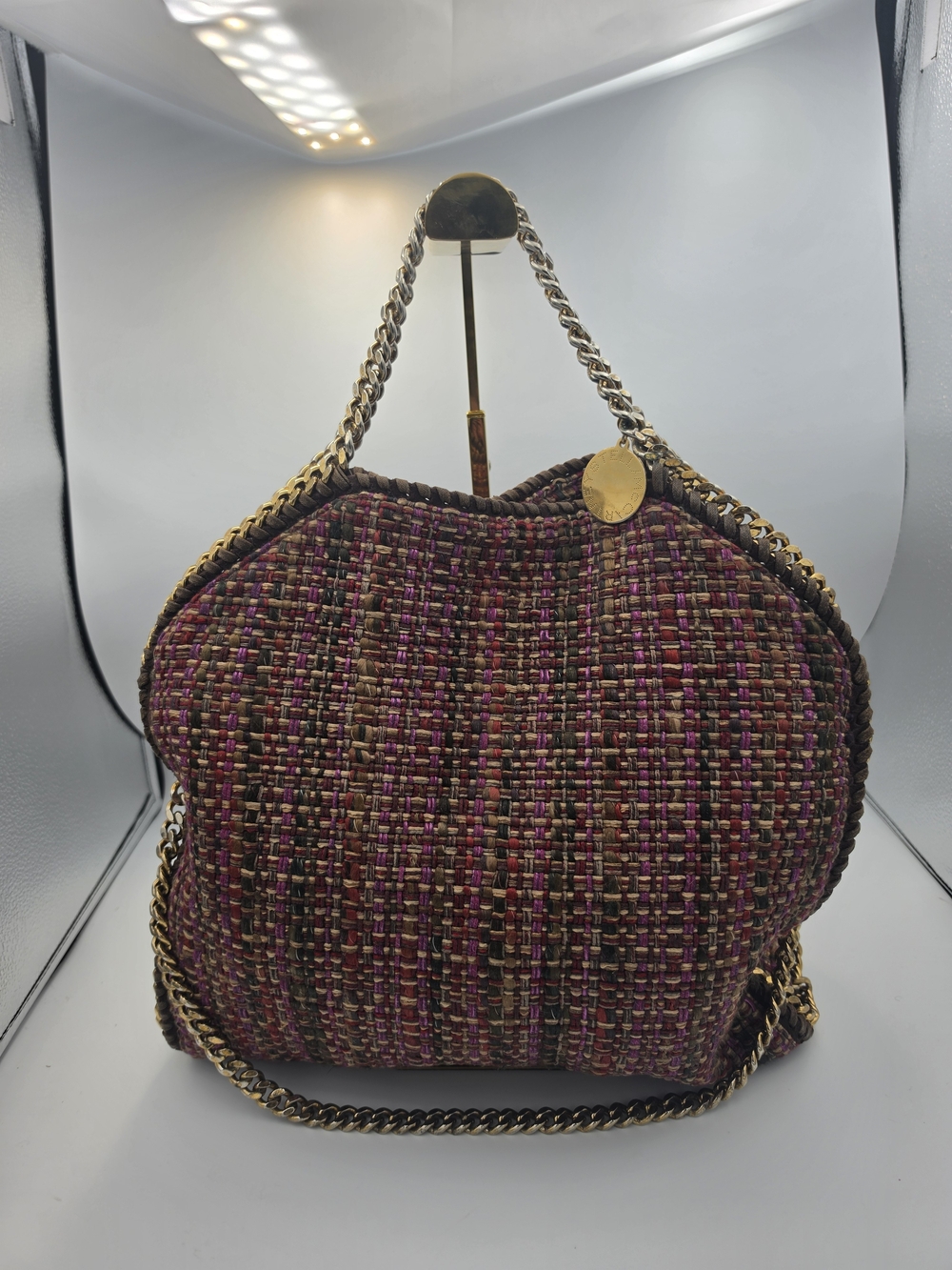 Stella McCartney Multicolor Woven Tweed Medium Falabella Shoulder Bag (EUC)COA✨️